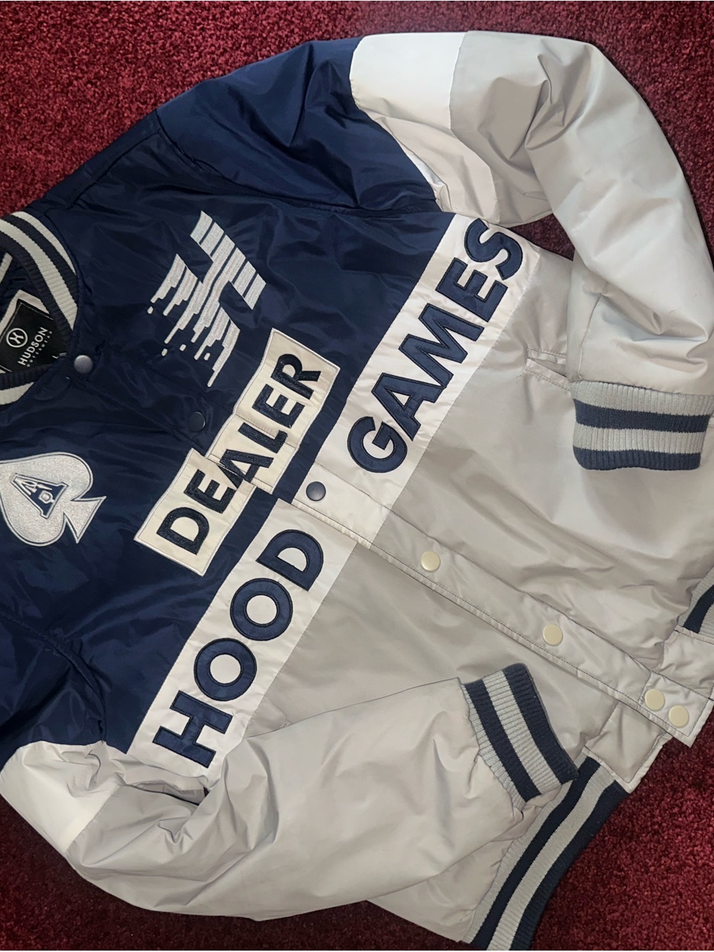 Hudson Jeans Navy And White Striped Collar Jacket